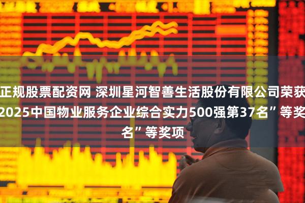 正规股票配资网 深圳星河智善生活股份有限公司荣获“2025中国物业服务企业综合实力500强第37名”等奖项