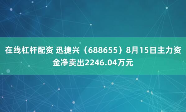 在线杠杆配资 迅捷兴（688655）8月15日主力资金净卖出2246.04万元